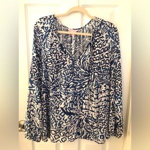 Lilly Pulitzer Willa top Indigo Home slice size XL